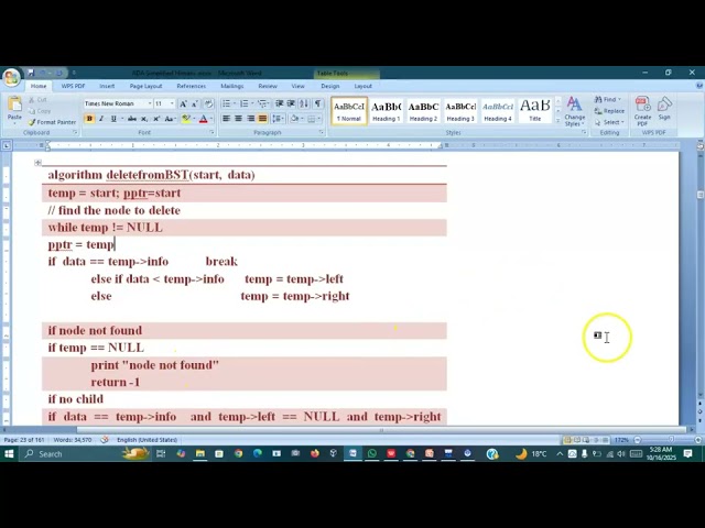 Deletion in a binary Search Tree