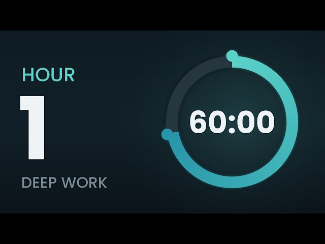 1 hour Timer — Deep Work, Calm Ambient Music, with Alarm