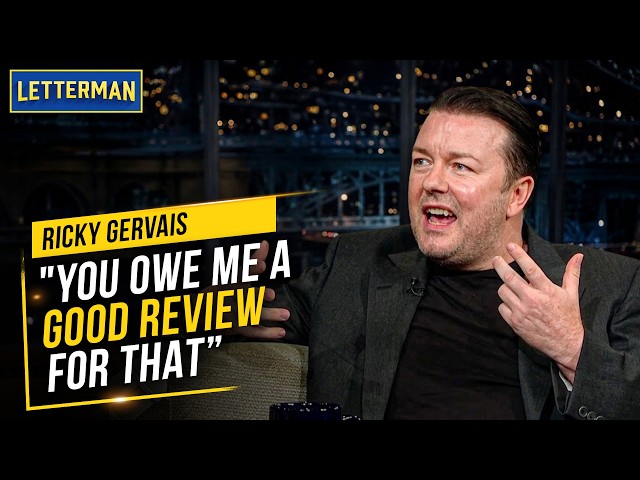 Ricky Gervais Silences Rude Press Junket Reporter | David Letterman