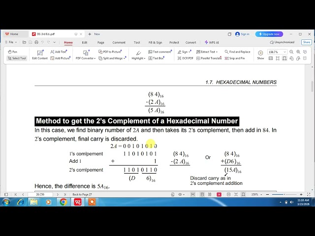 Hexadecimal subtraction by 2s Complement | | Digital Logic Design
