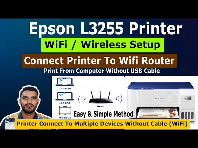 Epson L3255 Printer WiFi Setup II How to Connect Epson L3255 Printer to Wireless Router (Easy Setup)