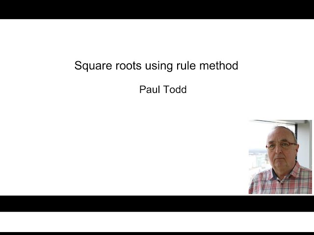 Square roots - finding using rule method
