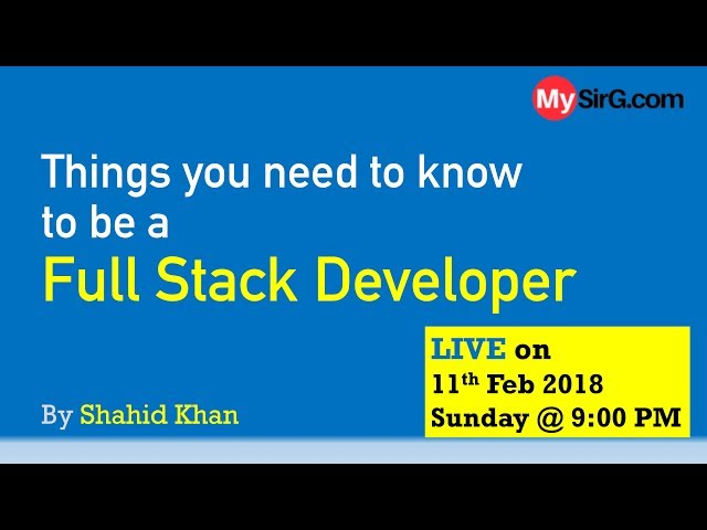 Full stack Developer: Things you need to know  | LIVE  (in Hindi)