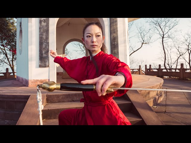 Breathtaking Tai Chi Sword on Mountain Top