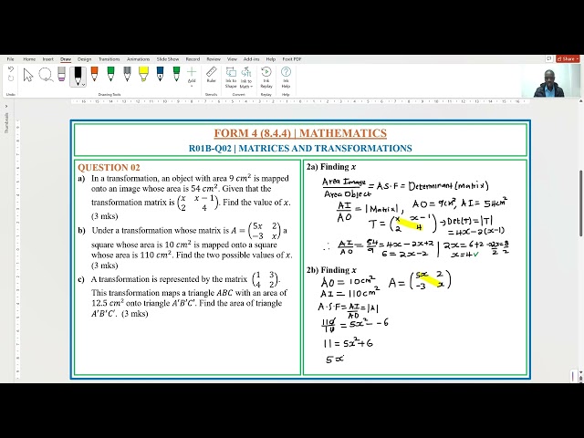 R01B-Q02 | MATRICES & TRANSFORMATIONS | FM 4 MATH
