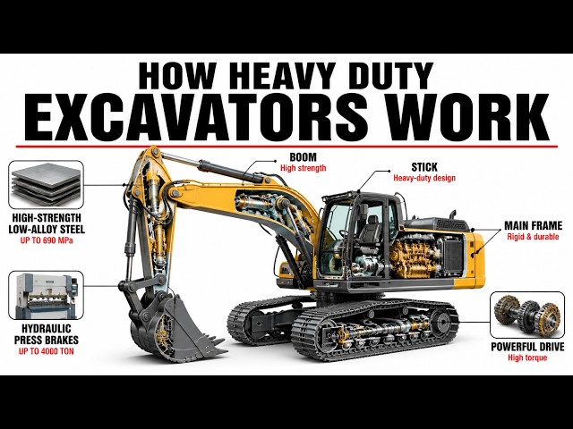 How Heavy-Duty Excavators Are Built: Engineering Explained!