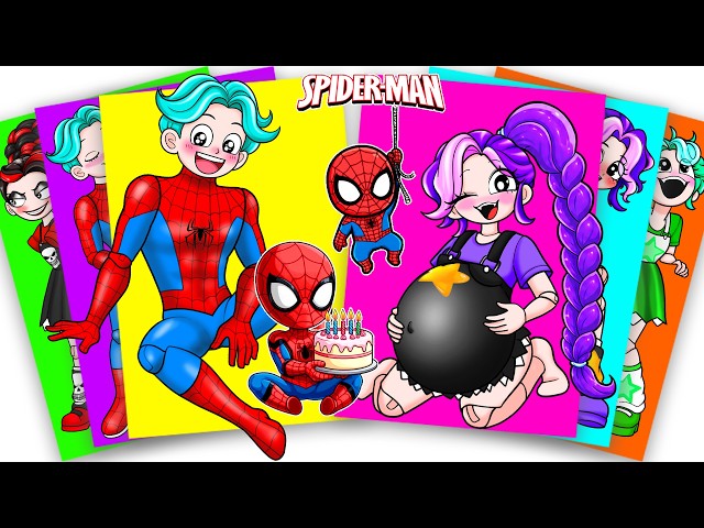 IF Lily LoveBraids Has A SPIDER MAN Family - Poppy Playtime | Sticker Book DIY