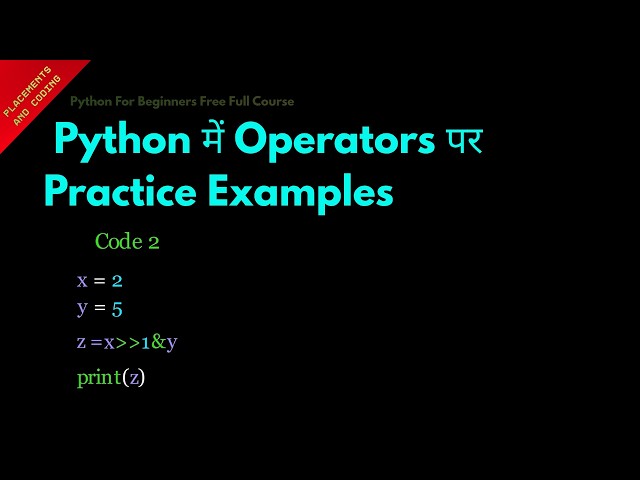 Practice Examples on Operators in Python || Hindi || Lesson 26 || Python For Beginners ||