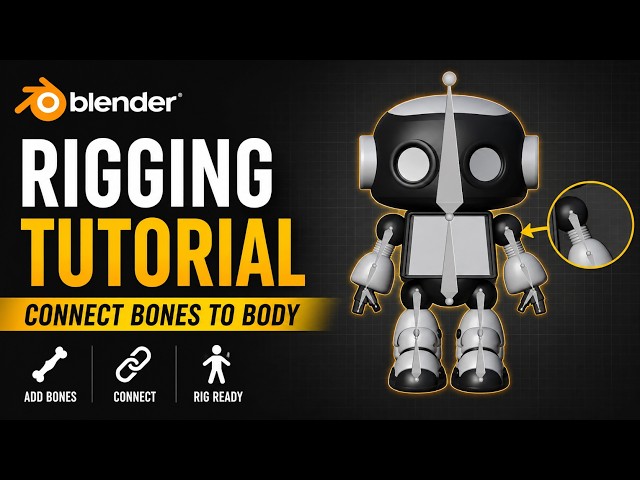 Blender Rigging Tutorial for Beginners | Connect Bones to Mesh Step by Step