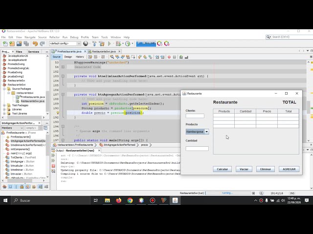 Creación de un Sistema Sencillo de Restaurante en Java Swing 2