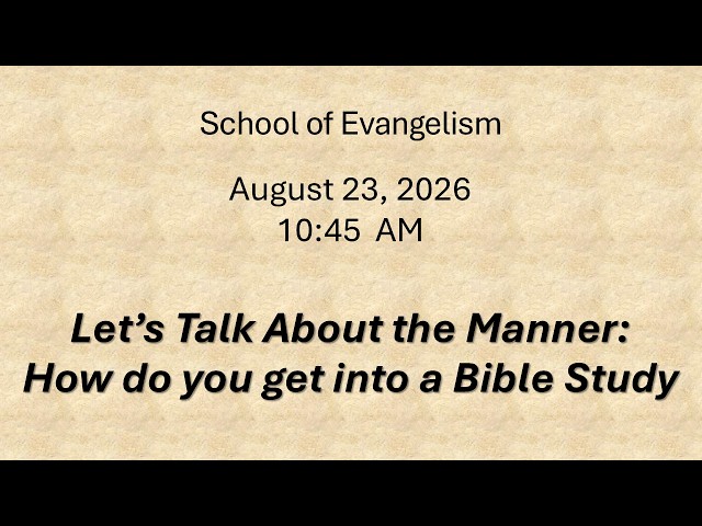 Let's Talk About the Manner