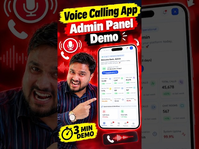 Voice Calling App Admin Panel Demo 🚀 #TechShorts