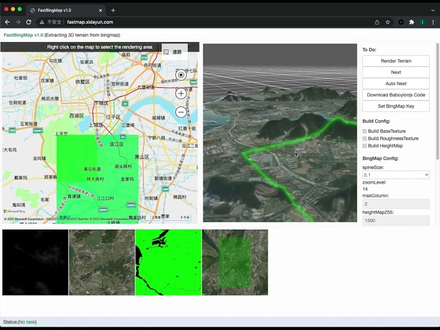Bing map 3d terrain to babylonjs
