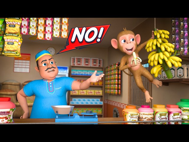 Lalaji Ne Kholi Dukan | Lalaji and the Monkey | Popular Hindi Rhymes - Zappy Toons