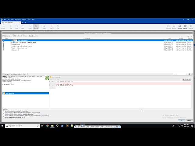 Git & GitHub Tutorial - Merge Branches in SourceTree (Git GUI)
