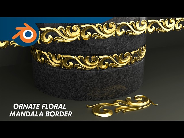 Ornate Floral Mandala Border - Blender 3D Tutorial