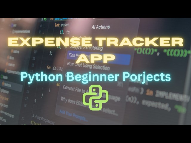 Python Expense Tracker Project -Beginners | Python CLI Project Source Code | Python Project Tutorial
