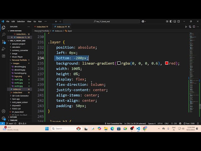 personal  portfolio project in javascript part 3