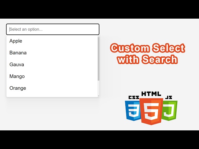 Custom Select Dropdown with Search Functionality using HTML, CSS, and JavaScript #ASMR #Frontend