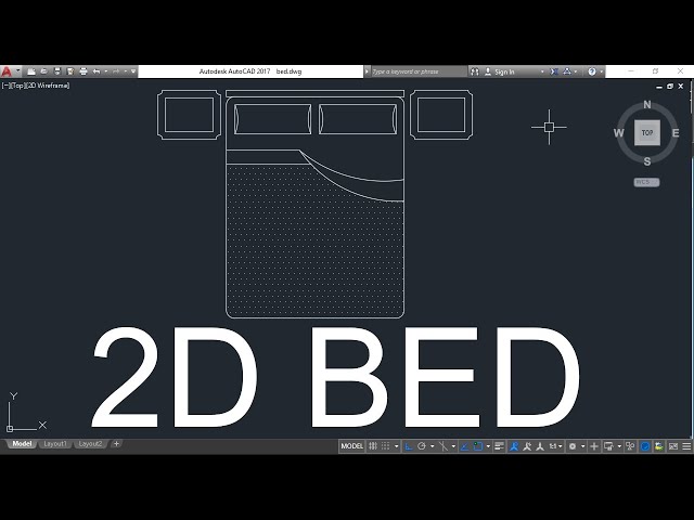 AutoCAD 2D Bed Furniture Block | Free CAD Furniture Block Tutorial