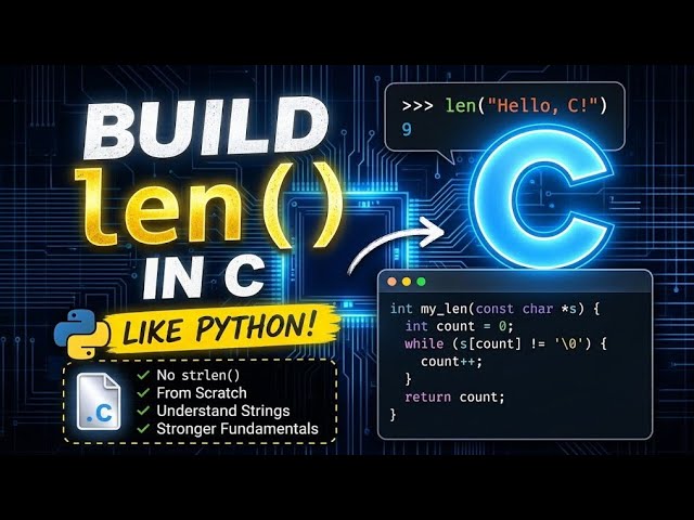 How to Create Python's len() Function in C | Count String Length from Scratch