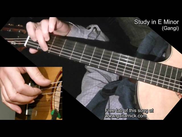 STUDY IN E MINOR (Gangi) classical guitar + TAB by GuitarNick