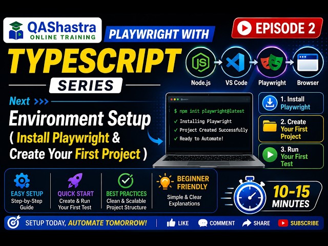 Playwright Installation & Setup for Beginners | Episode 2 |Playwright TypeScript Series