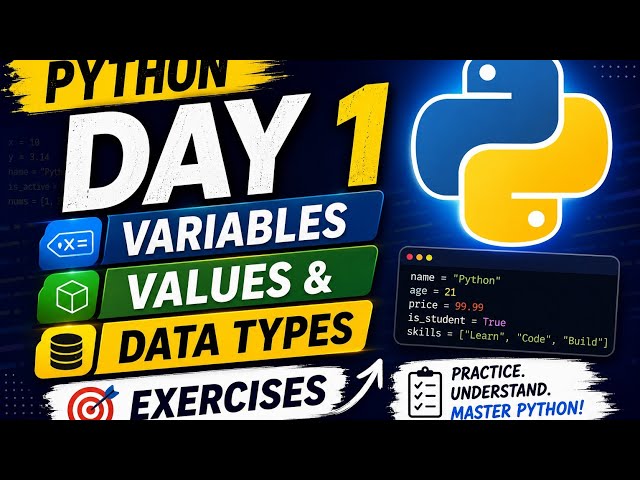 Python Day-1, variables,values, and data types explained