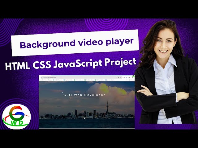 HTML CSS JavaScript Project || Background Video Player || Practice Project Tutorial 2024