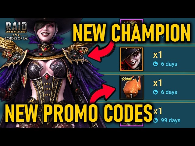 New Promo Codes & Champion Reveal 'Echoes of Oz' Collab [ Raid Shadow Legends ]