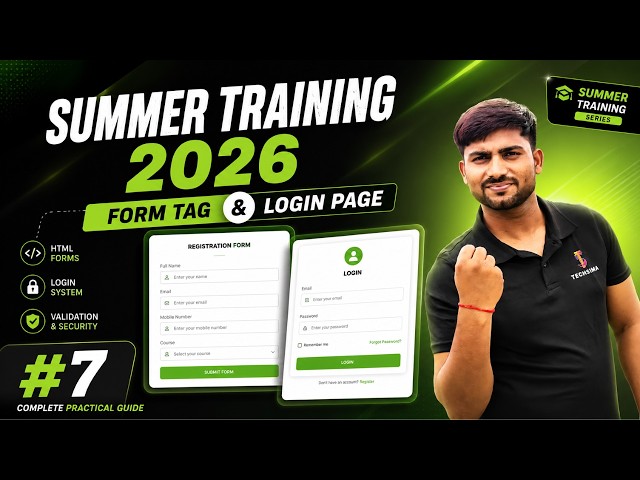 🔥 Modern Login Form Design using HTML CSS | Summer Training 2026 by Sudhakar Sir