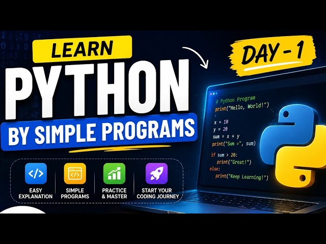 Learn Python by Simple Programs | Day 1 | Python for Beginners | AK Code Lab