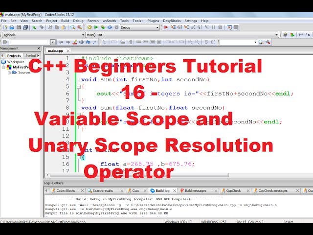 C++ Tutorial for Beginners 16 - Variable Scope and Unary Scope Resolution Operator