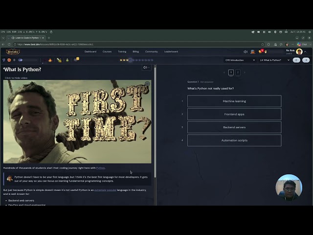 Learn to Code in Python (Part 1) - Becoming a Back-end Developer with Boot.dev
