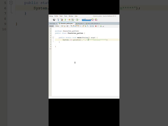 How to Print Alphabet Pattern in Java | Alphabet Pattern #shorts #education #java #youtubeshorts