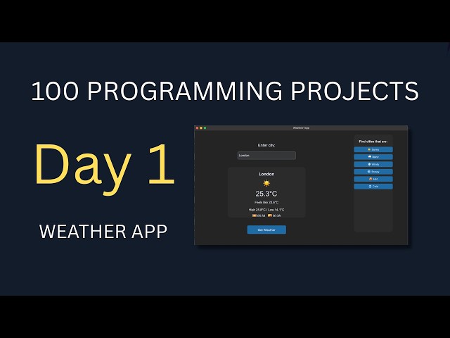 I'm Building 100 Programming Projects | Project 1: Weather App