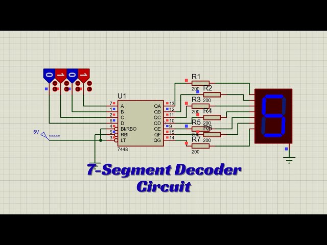 How to Build a 0-9 Counter Using 7448 BCD-to-7-Segment Decoder in Proteus | Step-by-Step Tutorial