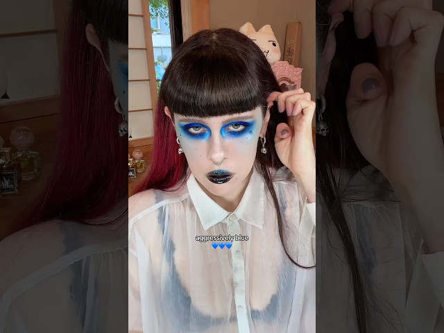 i love blue makeup 💦 💙…need more lip options  #gothmakeup #cbeauty #indiemakeup #manasama