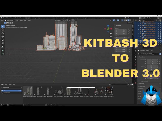 Importing Kitbash3D files with Blender 3.0 asset browser