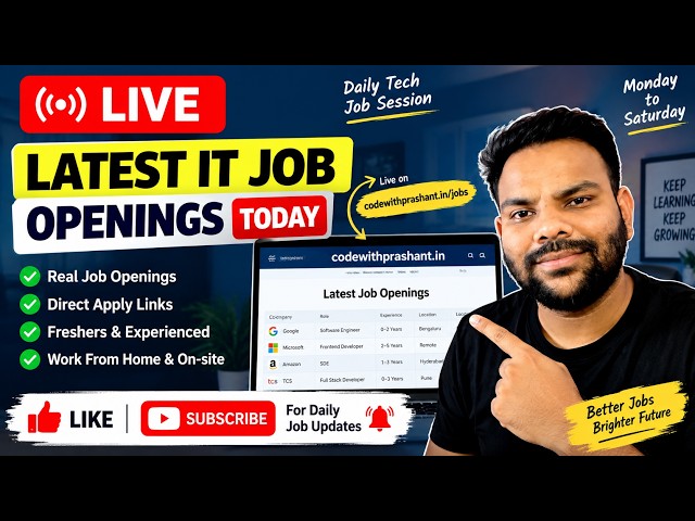 Live Job Openings Today | Latest IT Jobs & Apply Links | DailyTechOpenings