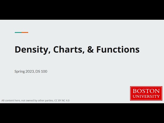 DS 100 Density, Charts, & Functions