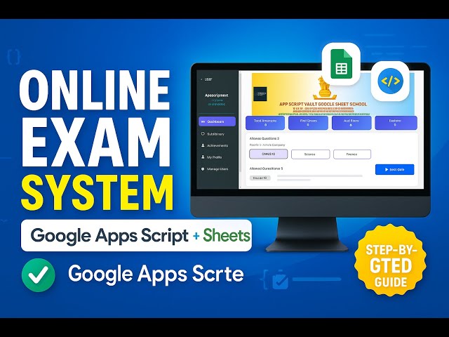 Online Examination System Project with Google Apps Script & Sheets|Step-by-Step Guide#google #coding