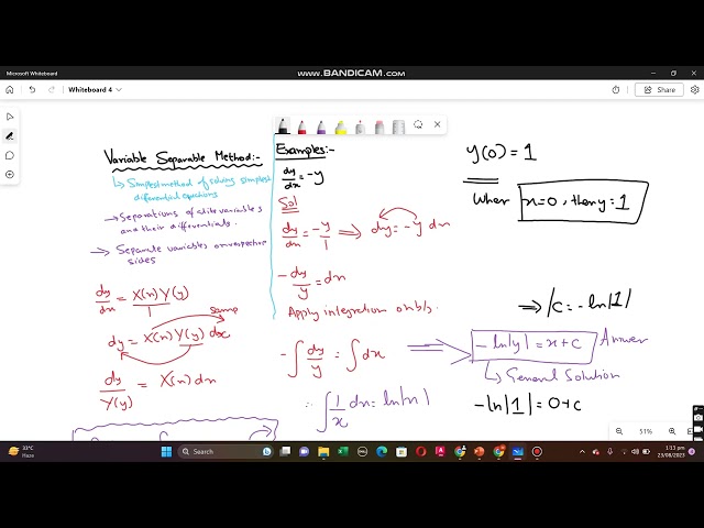Variable Separable Method (I) | Ordinary Differential Equations | ODE | Linear Non-Homogenous ODE's
