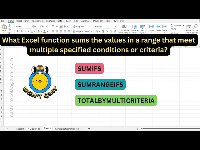 #425 - Excel formula question and answer