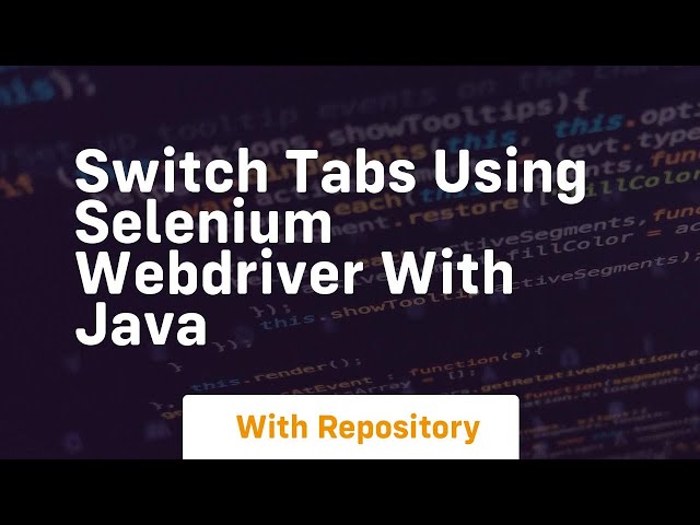 switch tabs using selenium webdriver with java