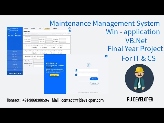Maintenance Management System | Final Year Project | VB.Net
