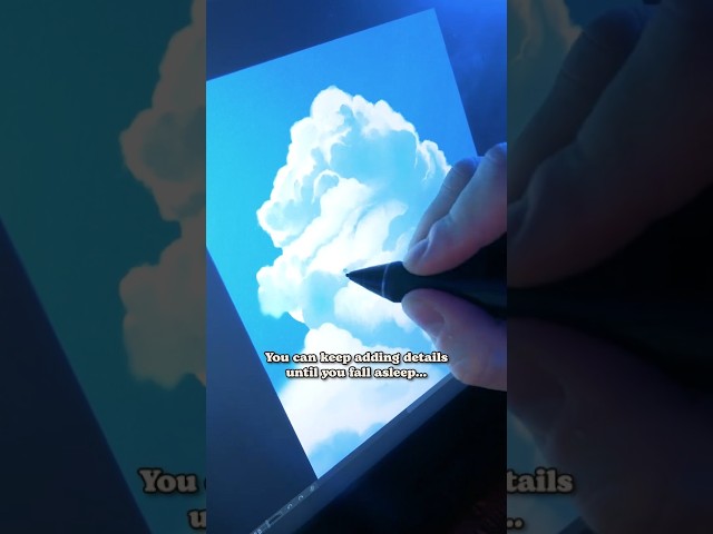 How to draw Studio GHIBLI Style CLOUDS #art #shorts