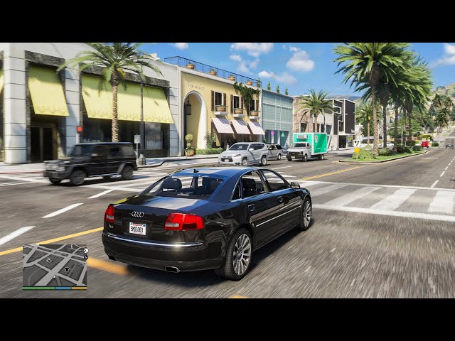 GTA 5 - Real Life Los Angeles Traffic Mod & NaturalVision Evolved / Raw 1h Gameplay