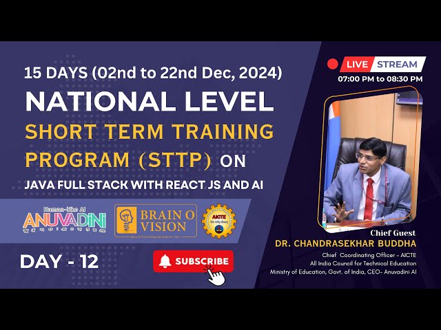 Day 12 - National Level Short Term Training Program on Java Full Stack with React JS and AI