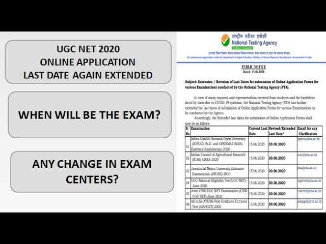 NTA UGC NET JUNE 2020 LAST DATE EXTENDED | WHEN WILL BE THE EXAM ? | ANY CHANGE IN EXAM CENTERS ?